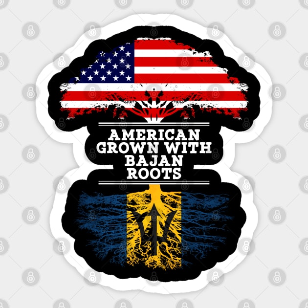 American Grown With Bajan Roots - Gift for Bajan From Barbados Sticker by Country Flags